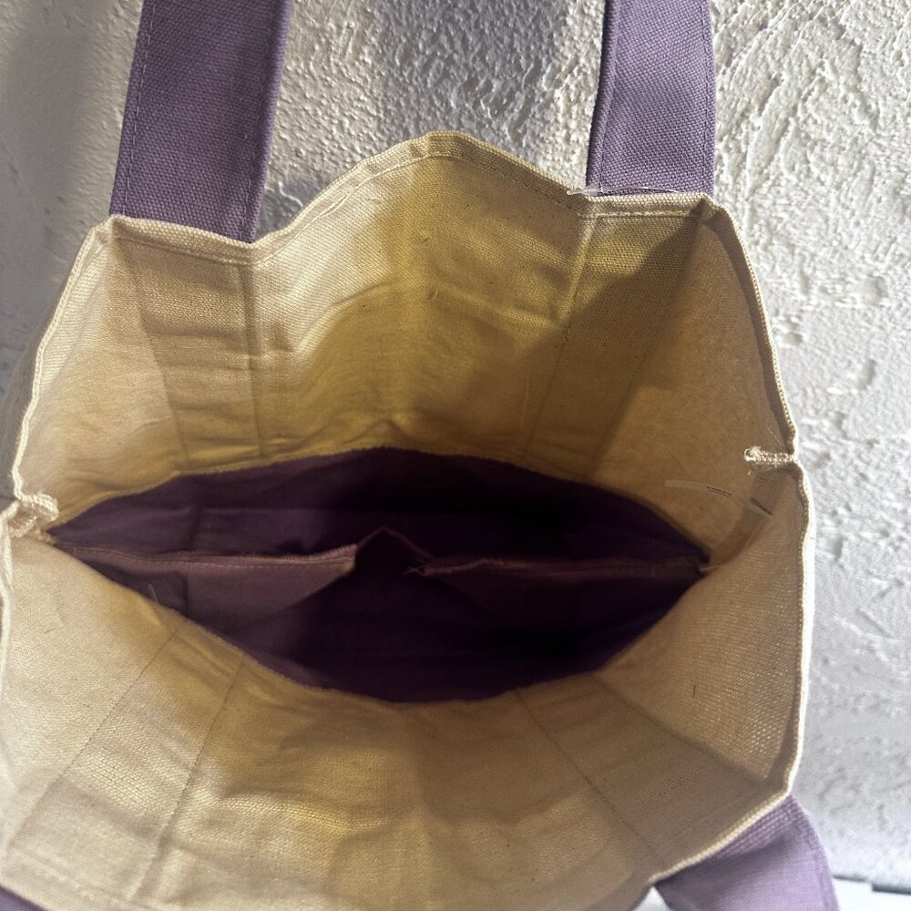💜🐰 Trader Joe’s Mini Pastel Canvas Tote – Easter Color Lavender Bag – NEW with - Picture 6 of 6